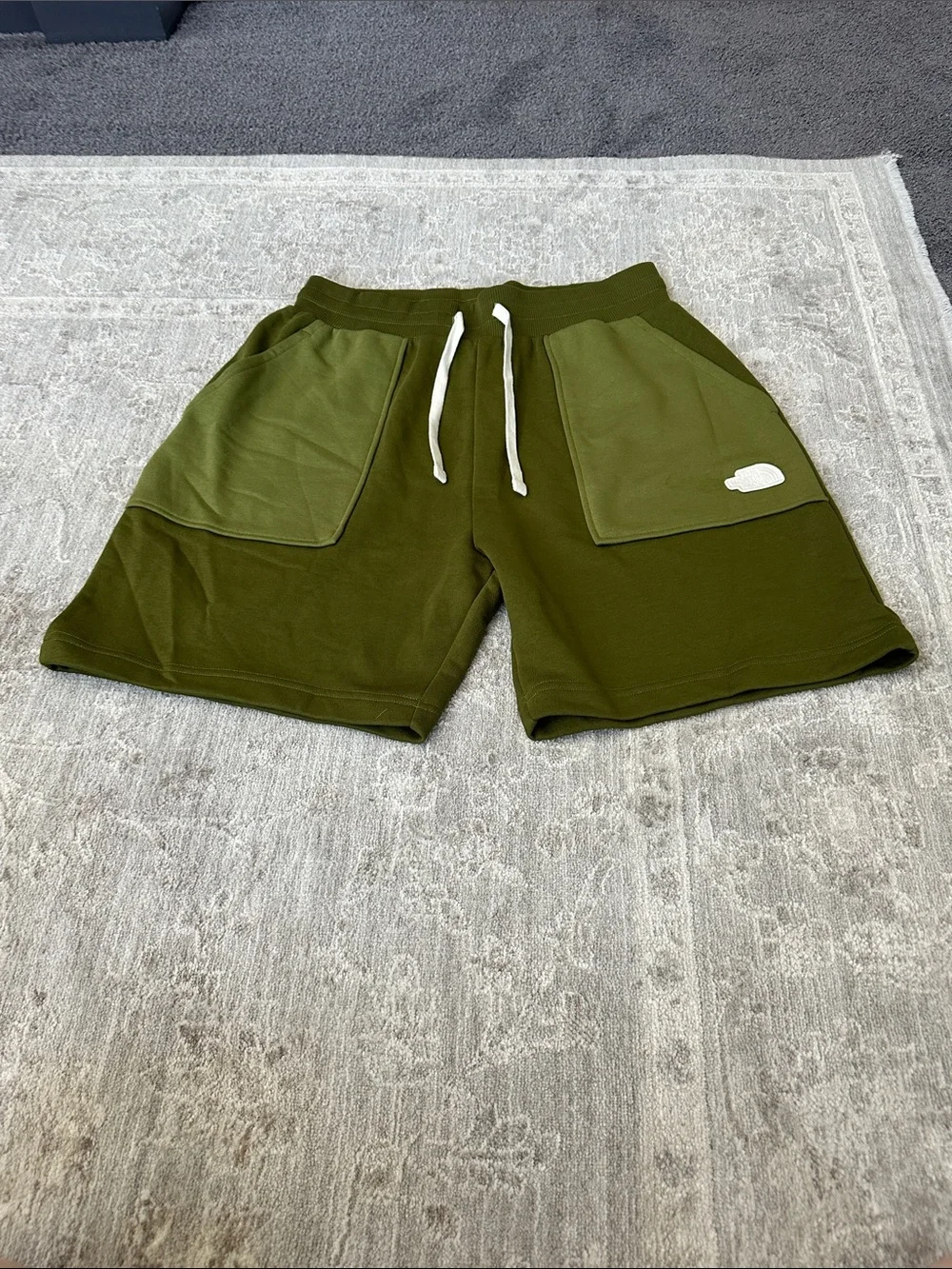 The North Face Men’s Medium Forest Olive Terry Regular Shorts. NWT’s.